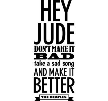 Wallsticker tekst Hey jude - TenStickers