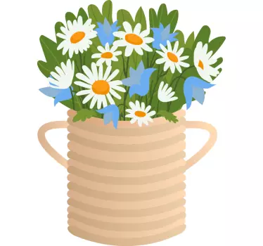 Wallsticker dyr blomsterarrangement vase - TenStickers
