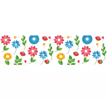 Kantbånd klistermærke livlig blomsterkomposition - TenStickers