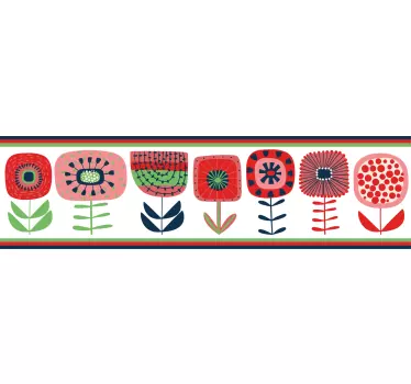 Kantbånd klistermærke farverigt blomsterarrangement - TenStickers