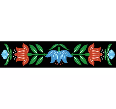 Kantbånd klistermærke med blomster mønster - TenStickers