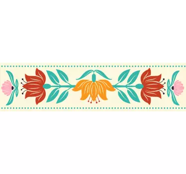 Kantbånd klistermærke blomsterbortkomposition - TenStickers