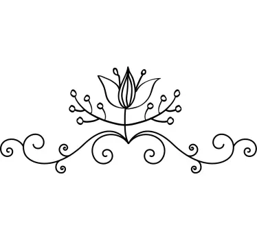 Linje af søde polske blomster vægindretning - TenStickers