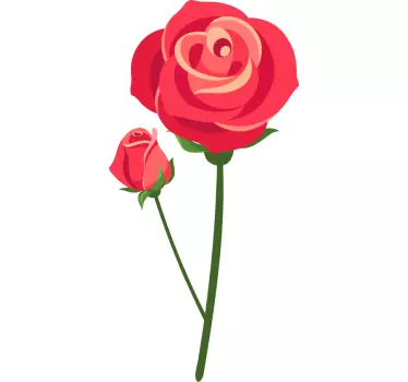 3d roser blomst væg indretning - TenStickers