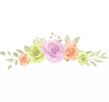 Flerfarvede nelliker blomster vægindretning - TenStickers