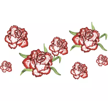 Røde nelliker blomster vægindretning - TenStickers