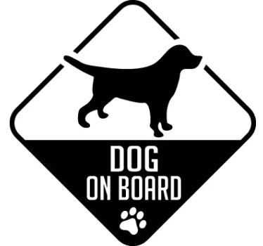 Hund om bord på bilmærkat - TenStickers