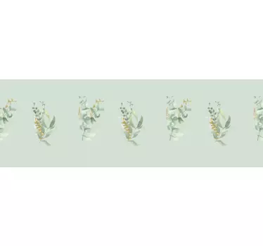 Kantbånd klistermærke med blomsterblad design - TenStickers