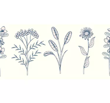 Vintage botanik blomster kant klistermærke - TenStickers