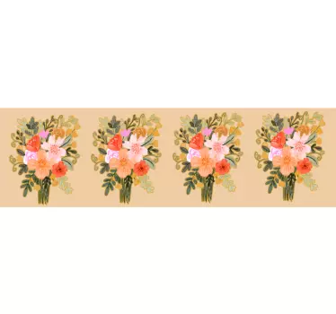 Kantbånd klistermærke blomsterarrangement mønster - TenStickers