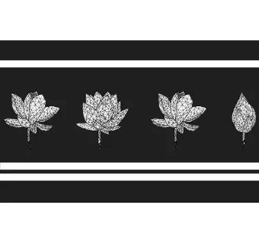 Lotusblomst kant klistermærke med lav poly linje - TenStickers