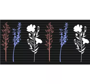 Kantbånd klistermærke blomster skitse repræsentation - TenStickers
