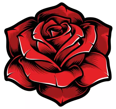 Blomster klistermærke elegant rød rose - TenStickers