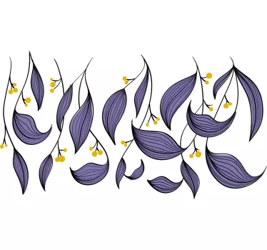 Lilla hængende blomster vægindretning - TenStickers