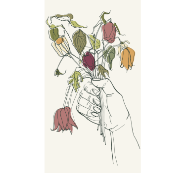 Visne blomster følelse koncept køleskab mærkater - TenStickers