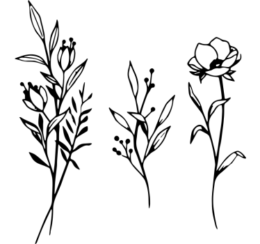 Minimalistiske blomster wallsticker - TenStickers