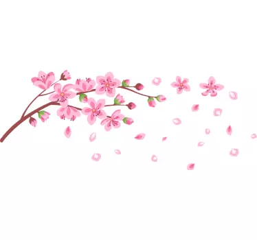 Foråret træ blomster flyvende blomst væg indretning - TenStickers