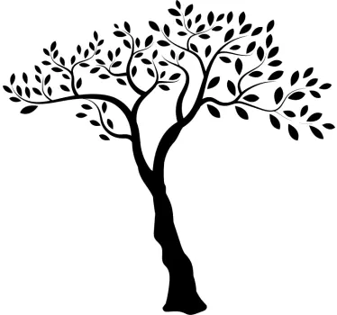 Wallsticker til stuen med monocolor træ og grene - TenStickers