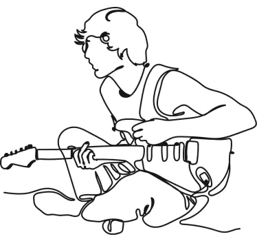 Dreng spiller guitar rock n roll klistermærker - TenStickers