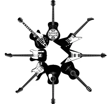 Musikalsk klistermærke cirkulært guitararrangement - TenStickers