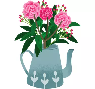 Tre roser i en spand blomsterdekoration - TenStickers