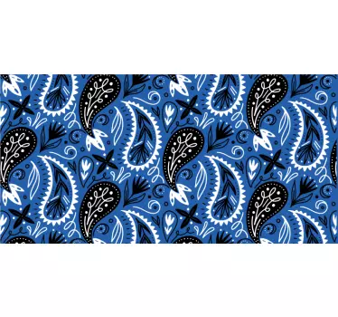 Folie til møbler med azurblåt paisley mønster - TenStickers