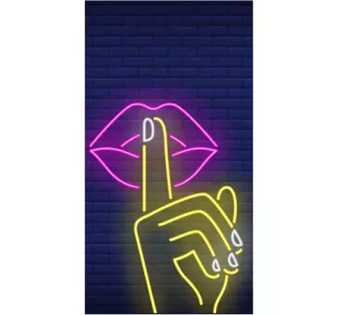 Shh gest neonskilt iphone klistermærker - TenStickers