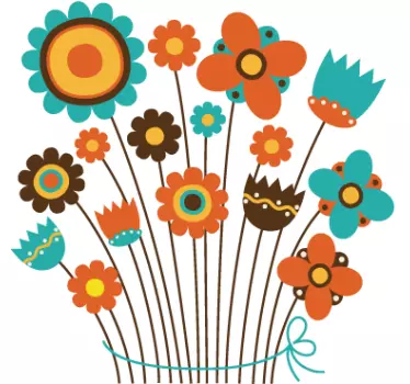 Efterår blomster kosage dekal - TenStickers