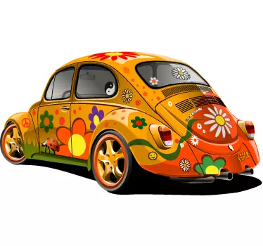Blomster design bille bil klistermærke - TenStickers