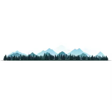 Silhuet bjerg med træer natur klistermærker - TenStickers