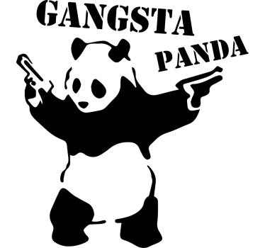 Klistermærke til bil med gangsta panda - TenStickers