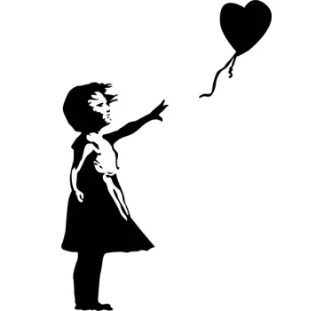 Pige med ballon banksy Wallsticker til stuen - TenStickers