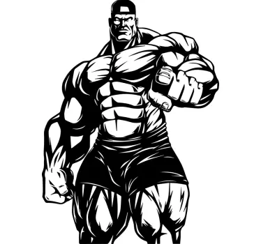 Stor bodybuilder gym væg indretning - TenStickers