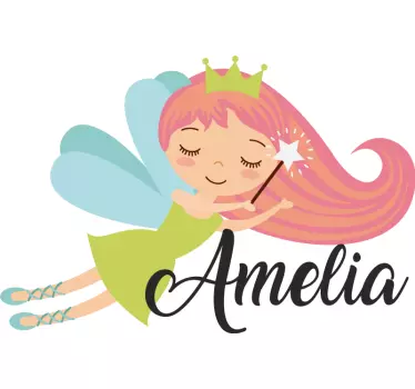 Pink hår fe prinsesse brugerdefineret klistermærke - TenStickers