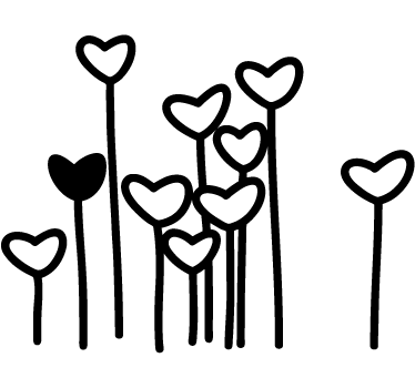 Hjerter på pind stickers - TenStickers