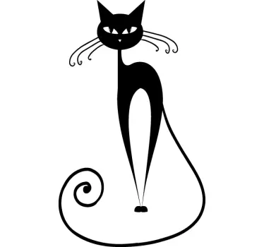 Kurvet whisker kattemærkat - TenStickers