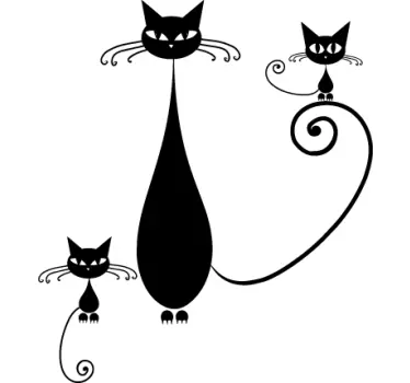 Klistermærke til kattefamiliebørn - TenStickers