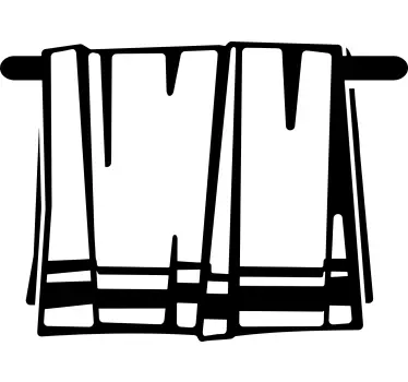 Håndklæder illustration silhuet badeværelse klistermærke - TenStickers