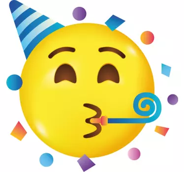 Festlig gul emoji tapet klistermærker - TenStickers