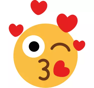 Emoji, der sender kys i hjerter tapetoverføringsbillede - TenStickers