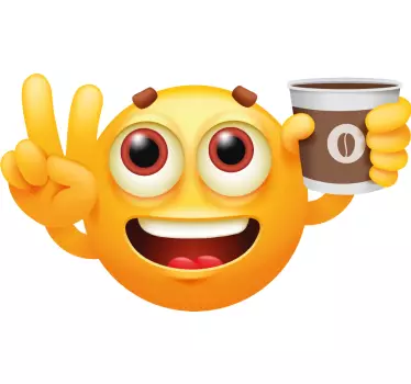 Emoji drikker kaffe tapet klistermærker - TenStickers