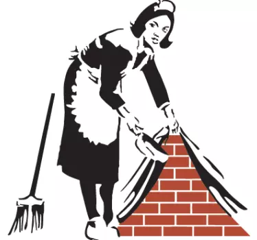 Banksy rengøringskone wallsticker - TenStickers
