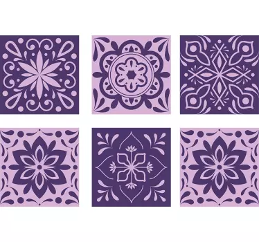 Lilla blomsterfliser fliser overførsel - TenStickers