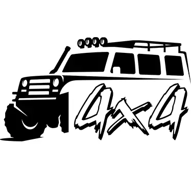 4x4 tekstbil mærkat - TenStickers