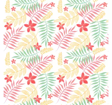 Folie til møbler med tropisk blomstermotiv - TenStickers