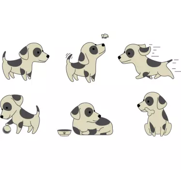 Sød hvalp hund doodle hund klistermærke - TenStickers