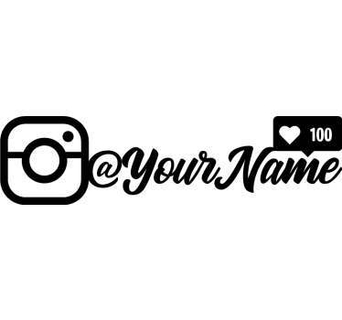 Klistermærke til bil med ungdommelig instagram-navn - TenStickers