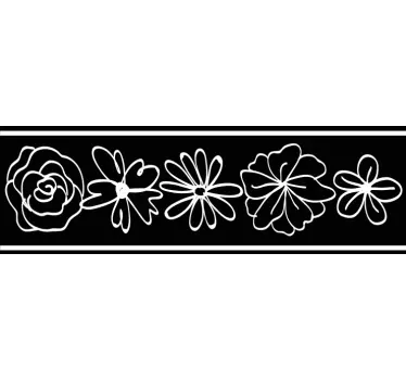 Kantbånd klistermærke blomsterbortmønster - TenStickers