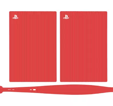 Mørk lyserød farve med striber playstation 5 klistermærker - TenStickers