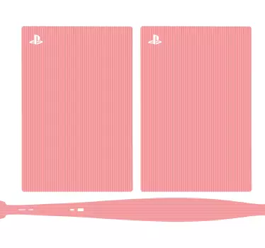 Lyserød farve med striber playstation 5 klistermærker - TenStickers